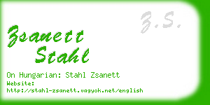 zsanett stahl business card
